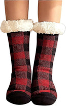 Women's Non-Slip Fluffy House Socks Thick Knitted Bed Socks Winter Warm Plush Socks