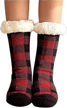 Women's Non-Slip Fluffy House Socks Thick Knitted Bed Socks Winter Warm Plush Socks