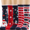 Christmas Socks for Women Wool Mid-Calf Socks Autumn Winter Holiday Warm Socks