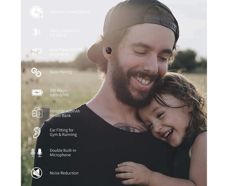Mini Bluetooth Earbuds - Waterproof - Wireless Earphones with Cute Charging Case