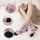 5 Pairs Fluffy Coral Fleece Socks Women's Slipper Socks Love Pattern