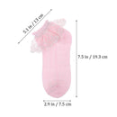 4 Pairs Girls Ruffle Lace Ankle Socks Thin Breathable Boot Dress Socks