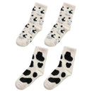 2 Pairs Winter Fuzzy Animal Socks Cute Comfy Warm Casual House Socks