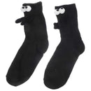 1 Pair Cotton Sports Socks Middle-Calf Hand Holding Pattern Crew Socks
