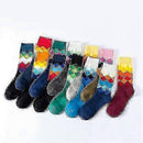 12 Pairs Mens Rhombus Basketball Socks Gradient Pattern Sports Crew Socks