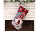 Christmas Gift Bag Decorative Faceless Santa Gnome Doll Socks-Grey