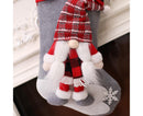 Christmas Gift Bag Decorative Faceless Santa Gnome Doll Socks-Grey