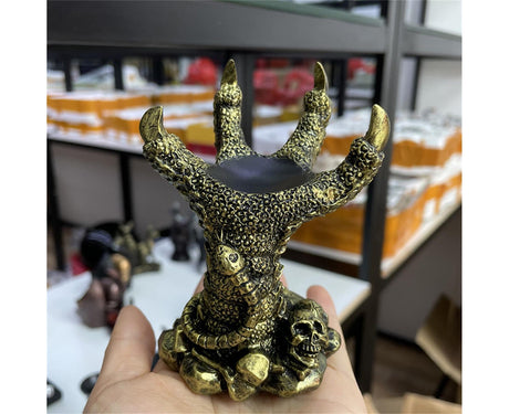 Resin Ornament Glass Ball Base Simulation Dragon Claw Statue-Golden