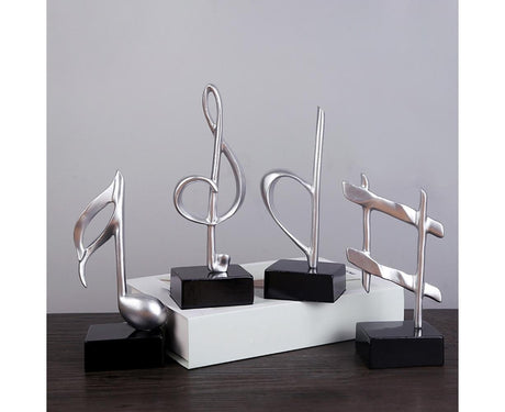 Mini Musical Note Music Present Home Living Room Piano Bedroom Desktop Decor-Silver D