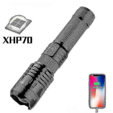 P70 High Power Flashlight Portable Outdoor Torch Rechargeable LED Light