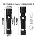 Rechargeable Flashlight Zoomable Torch for Camping and Outdoor Use - Bright LED Flashlight
