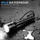 IPX8 Waterproof Amphibious LED Flashlight Lightweight Diving Torch for Outdoor Activities