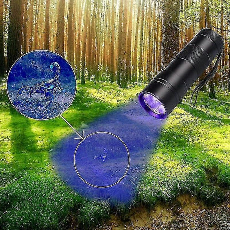 12 LED UV Flashlight Purple Ultraviolet Torch for Detection or Cleaning Use