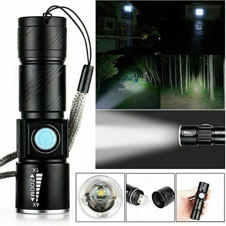 Rechargeable Aluminum LED Scuba Flashlight Waterproof Torch for Hiking & Diving