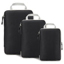 3pcs Compression Packing Cubes Suitcase Organiser Luggage Storage Bags - Black
