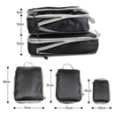 3pcs Compression Packing Cubes Suitcase Organiser Luggage Storage Bags - Black