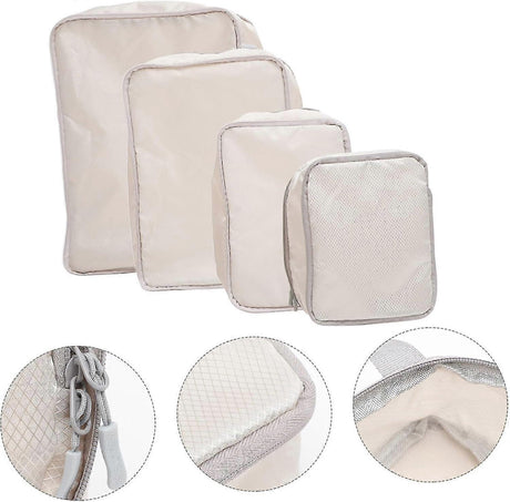 4pcs Extra Large Compression Packing Cubes Hanging Travel Organiser Bags - Polyester