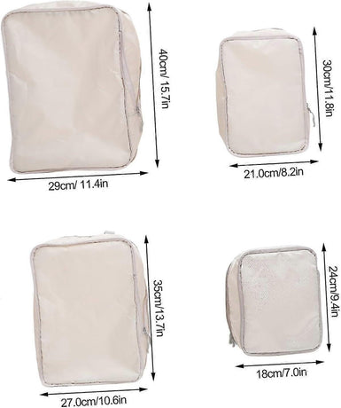 4pcs Extra Large Compression Packing Cubes Hanging Travel Organiser Bags - Polyester