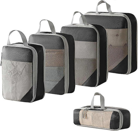 Expandable Compression Packing Cubes for Suitcase Travel or Home Storage - Pack Set