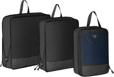 3pcs Compression Packing Cubes Expandable Luggage Organizers for Travel