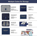 7pcs Packing Cubes for Suitcase Light Blue Compression Travel Organiser Set