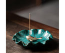 Incense Burner Handmade Decorative Ceramic Lotus Holder-I