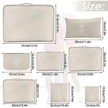 8pcs Packing Cubes for Suitcases Travel Compression Organizer for Clothes, Shoes & More
