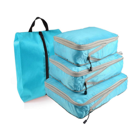 4pcs Compression Packing Cubes with Zipper Travel Luggage Organizer Set