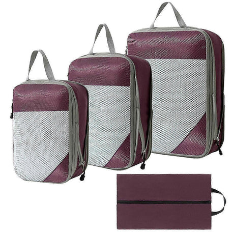 4pcs Extensible Compression Packing Cubes Suitcase Organizer for Travel