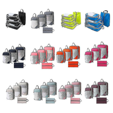 4pcs Extensible Compression Packing Cubes Suitcase Organizer for Travel