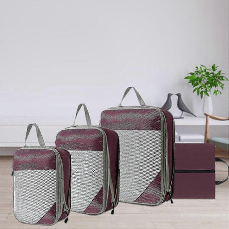 4pcs Extensible Compression Packing Cubes Suitcase Organizer for Travel