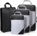Compression Packing Cubes for Suitcase Extensible Organiser Set - Black