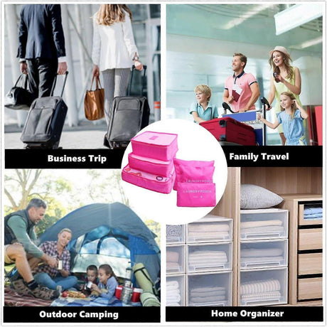 6pcs Travel Packing Cubes for Luggage Organization & Storage