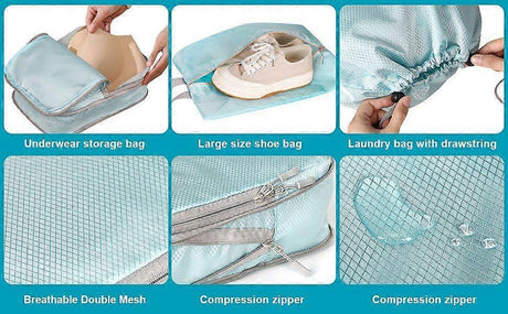 Compression Packing Cubes Luggage Organizer Bags Set for Travel Use