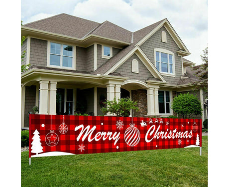 Christmas Santa Claus Letter Porch Door Background Hanging Banner Party Decor-B