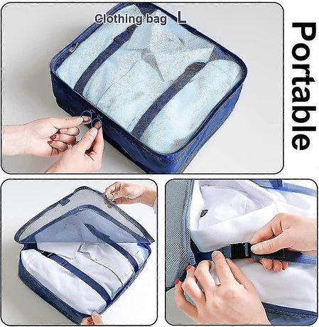 7pcs Clothes Packing Cubes Bag Set for Suitcase Storage and Organization
