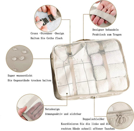 Waterproof Travel Packing Cube Suitcase Organizer Bag
