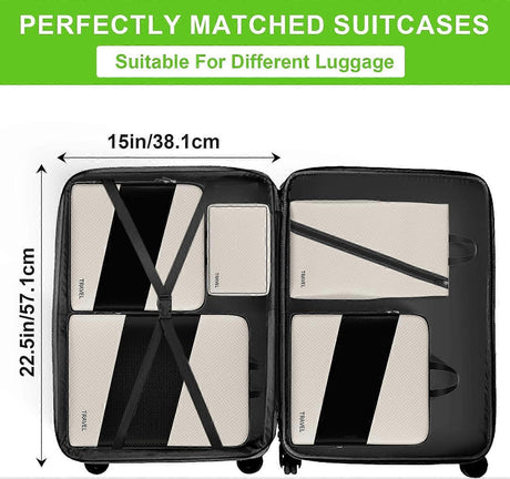 6pcs Compression Packing Cubes Set for Travel Organization