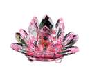Artificial Crystal Lotus Buddhism Ornament Feng Shui Home Decor Collection Gift-Pink