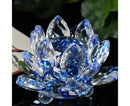 Artificial Crystal Lotus Buddhism Ornament Feng Shui Home Decor Collection Gift-Pink