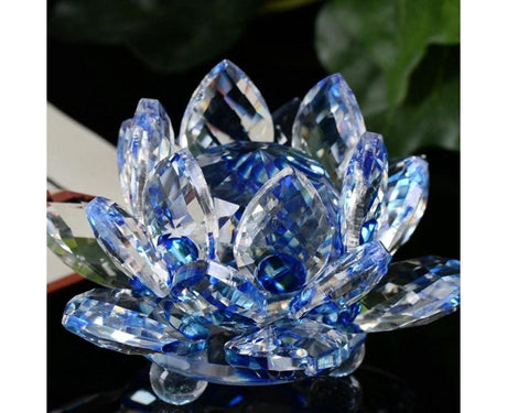 Artificial Crystal Lotus Buddhism Ornament Feng Shui Home Decor Collection Gift-Pink