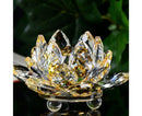 Artificial Crystal Lotus Buddhism Ornament Feng Shui Home Decor Collection Gift-Pink