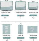 6pcs Packing Cubes for Suitcases Travel Luggage Organizer Bags - Blue