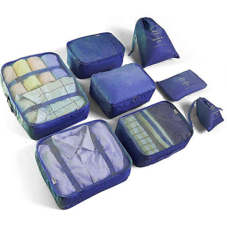8pcs Travel Organizer Set Packing Cubes for Clothes, Shoes, Toiletries & More
