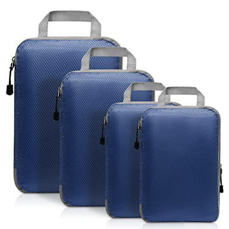 Compression Packing Cubes for Suitcases Gray Extensible Organizer Set