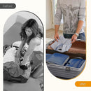 Compression Packing Cubes for Suitcases Gray Extensible Organizer Set