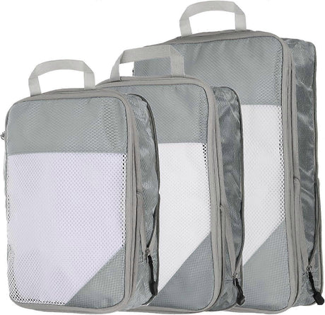 3pcs Compression Packing Cubes Lightweight Suitcase Luggage Organizers