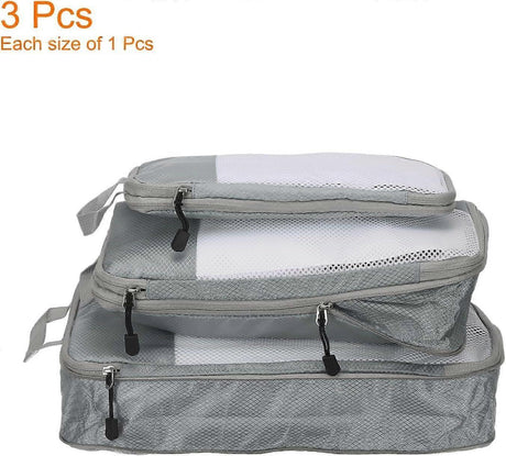 3pcs Compression Packing Cubes Lightweight Suitcase Luggage Organizers