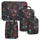 Compression Packing Cubes with Shoe Bag Foldable Luggage Storage Organizer