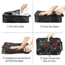 Compression Packing Cubes with Shoe Bag Foldable Luggage Storage Organizer